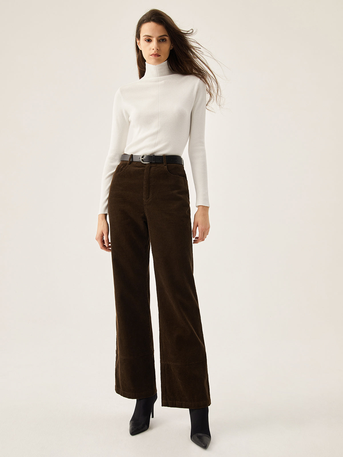 Corduroy Wide Leg Pocket Pants