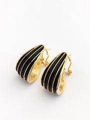 Contrast Striped Hoop Earrings