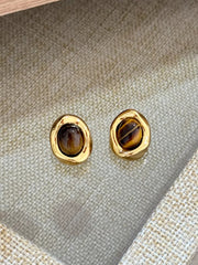 Vintage Tiger Eye Earrings