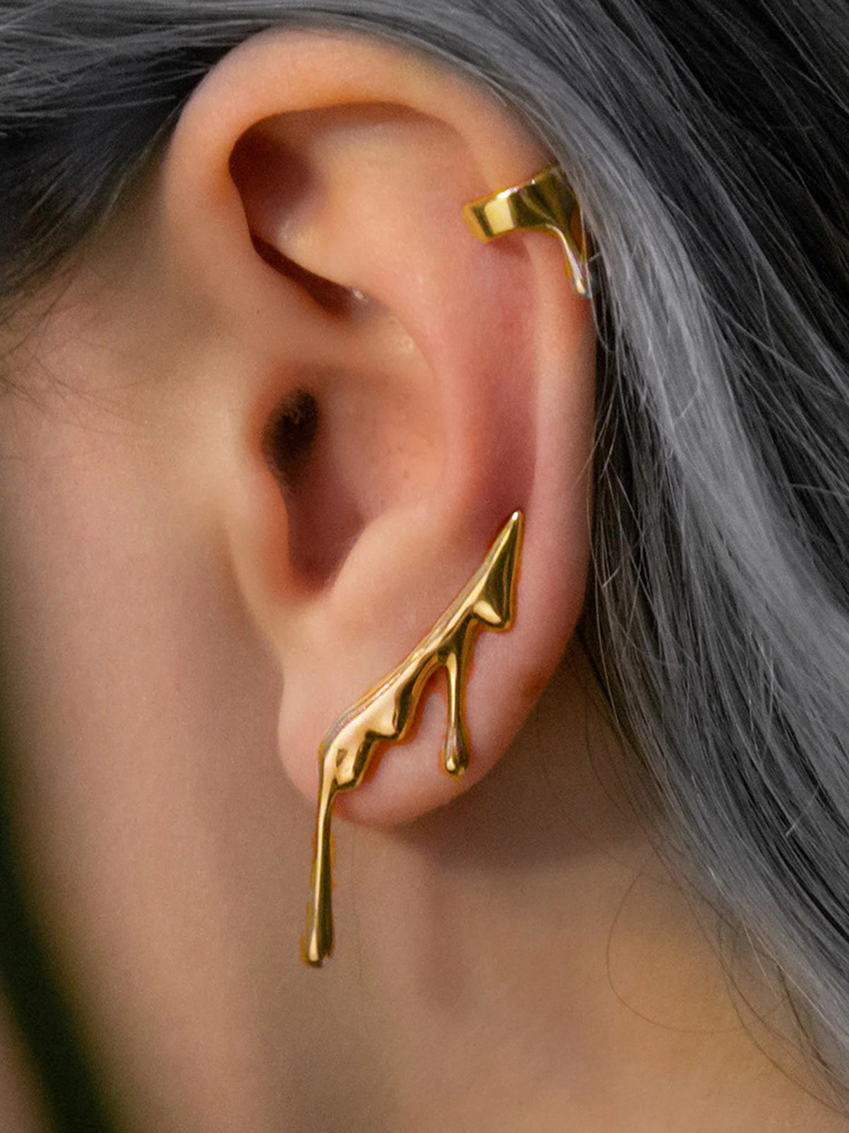 Golden Lava Drop Ear Cuff