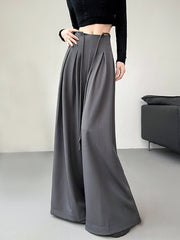 Rope-Belted Pleated Wide-Leg Pants