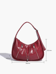 Soft-Buckle Zip-Decor Armpit Bag