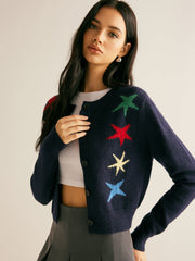 Colorful Star Stretch Cardigan