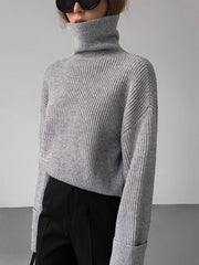 Turtleneck Ribbed Warm Sweater