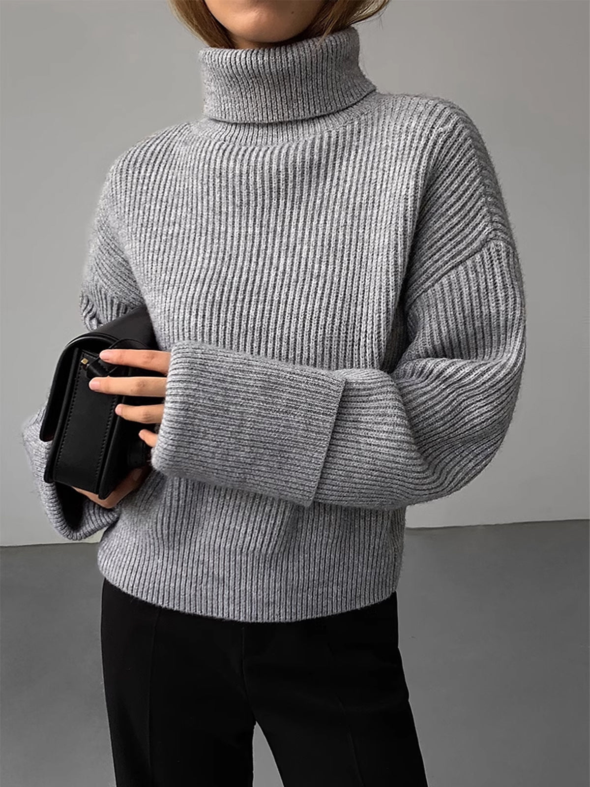 Turtleneck Ribbed Warm Sweater