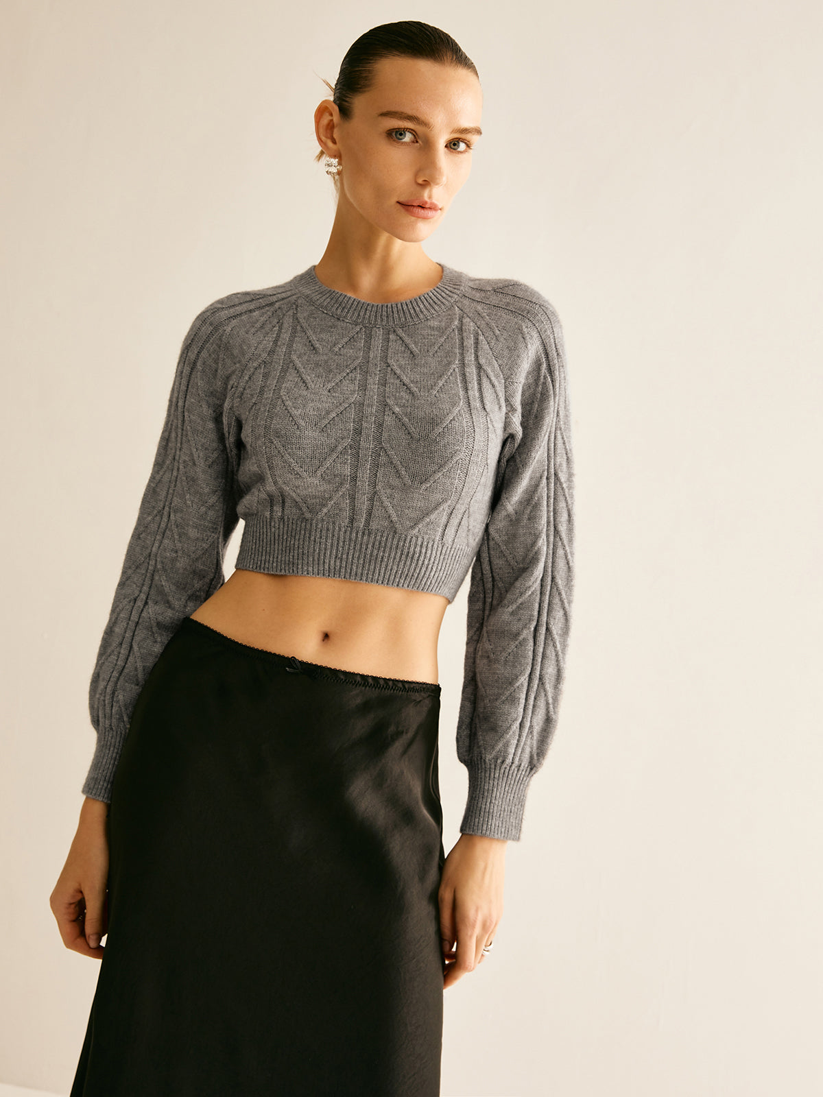 Backless Crop Tie Sweater