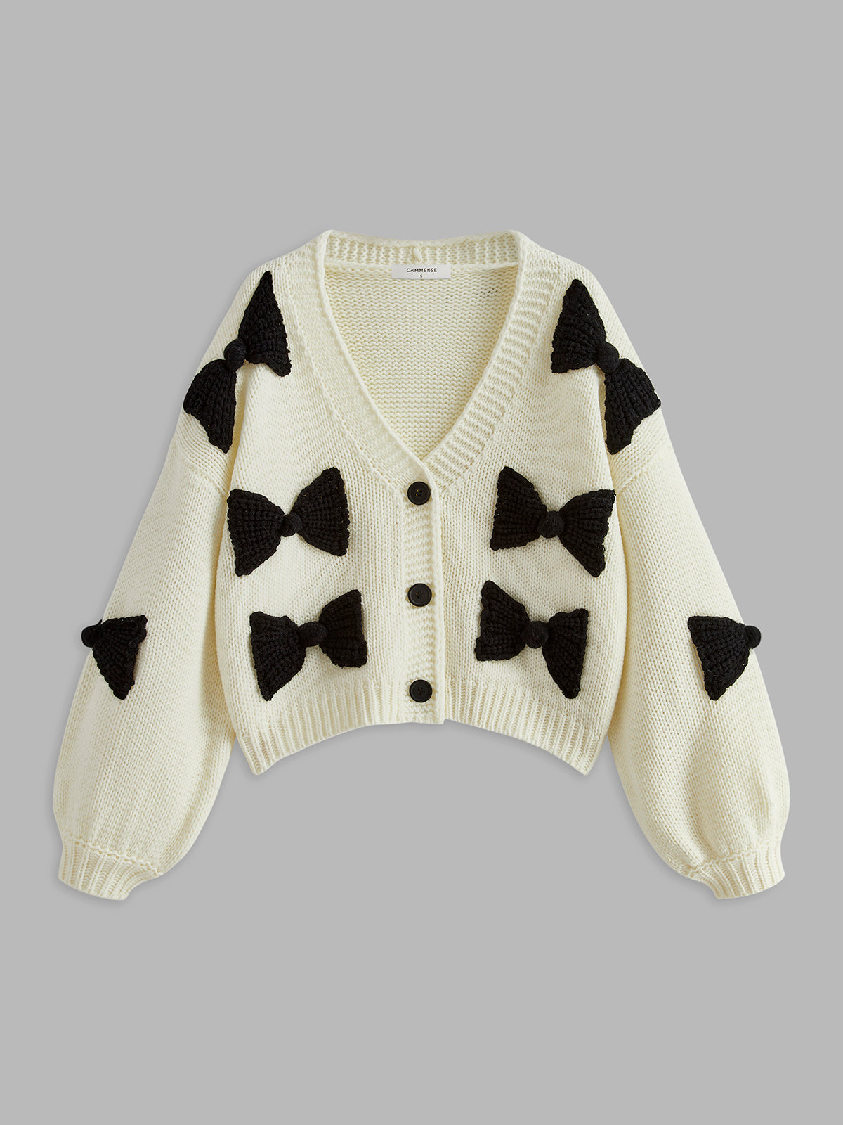 V-Neck Bow Cozy Cardigan