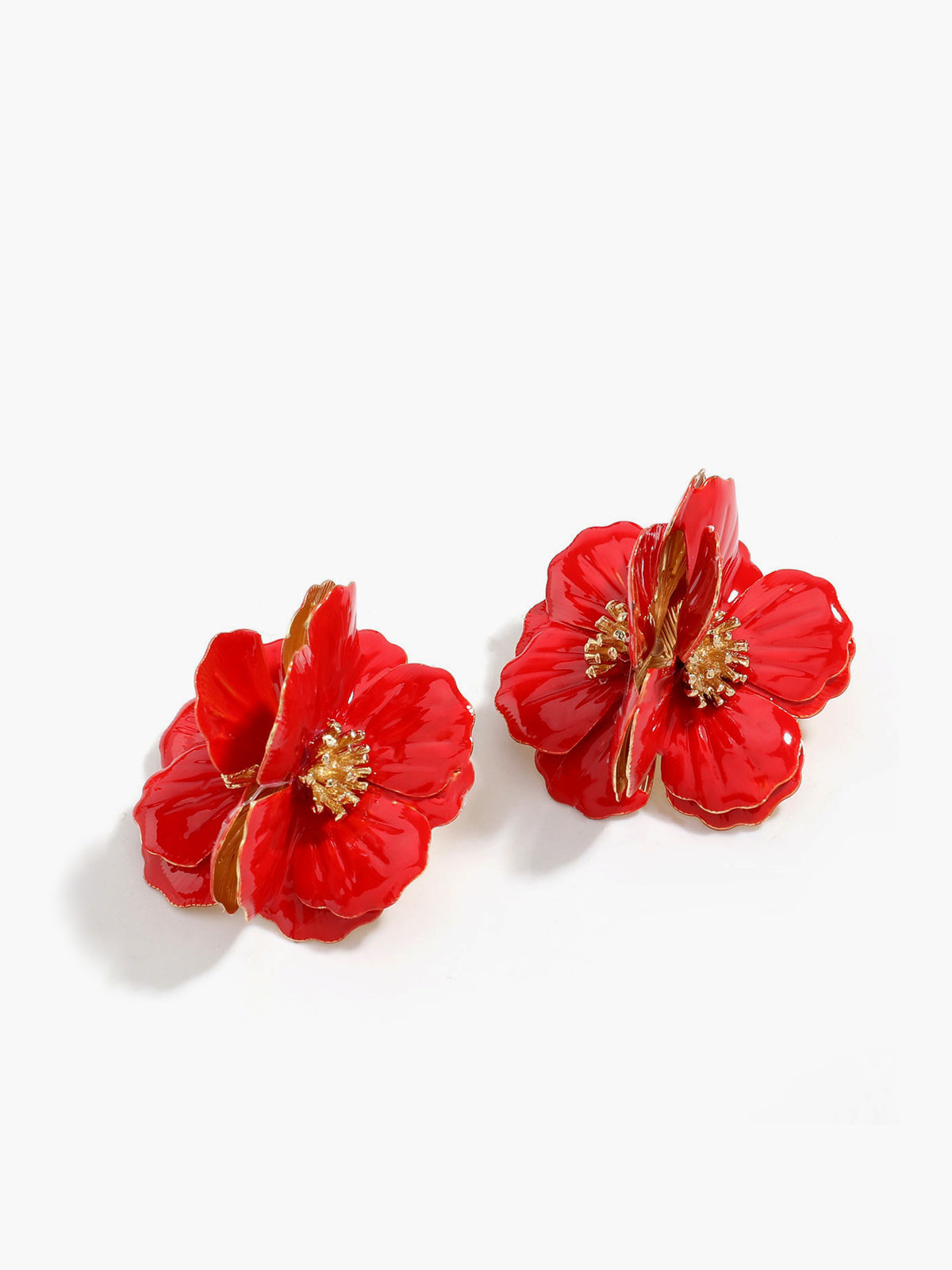 Elegant 3D Begonia Flower Earrings