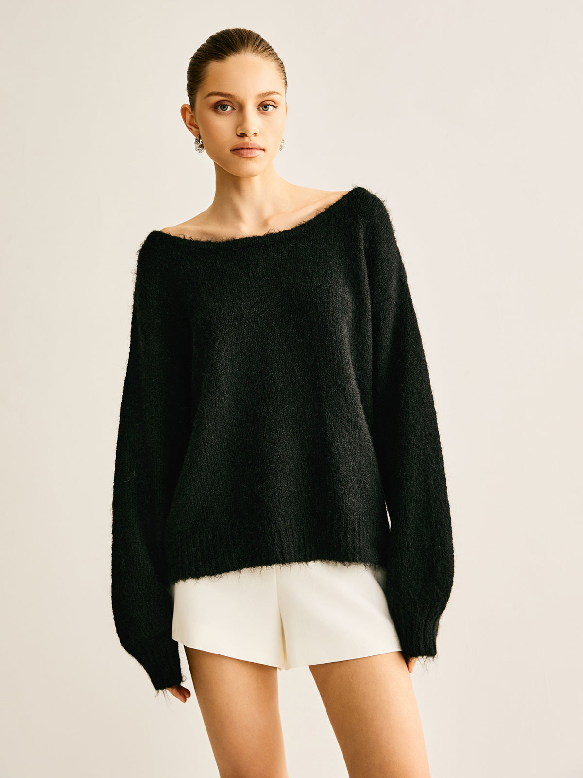 Ribbed Bow Loose Sweater