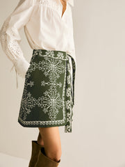 Boheme Printed Belted Skirt