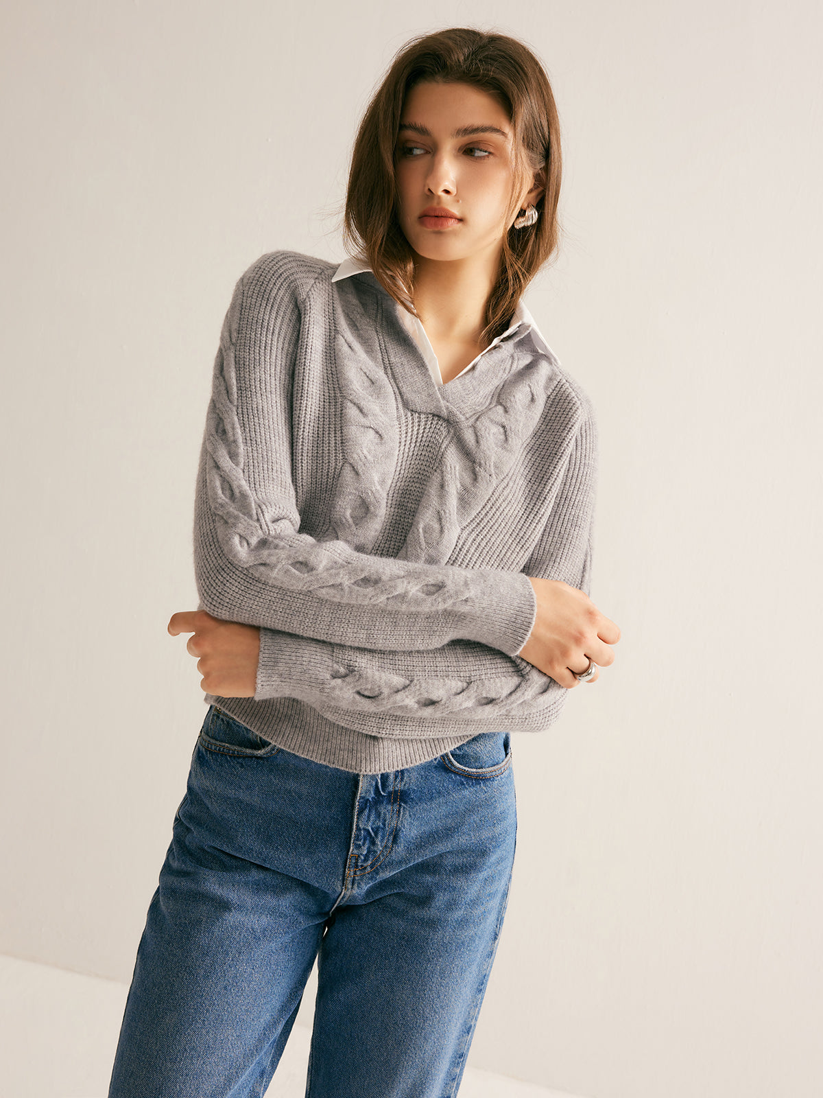 2 in 1 Soft Lapel Sweater