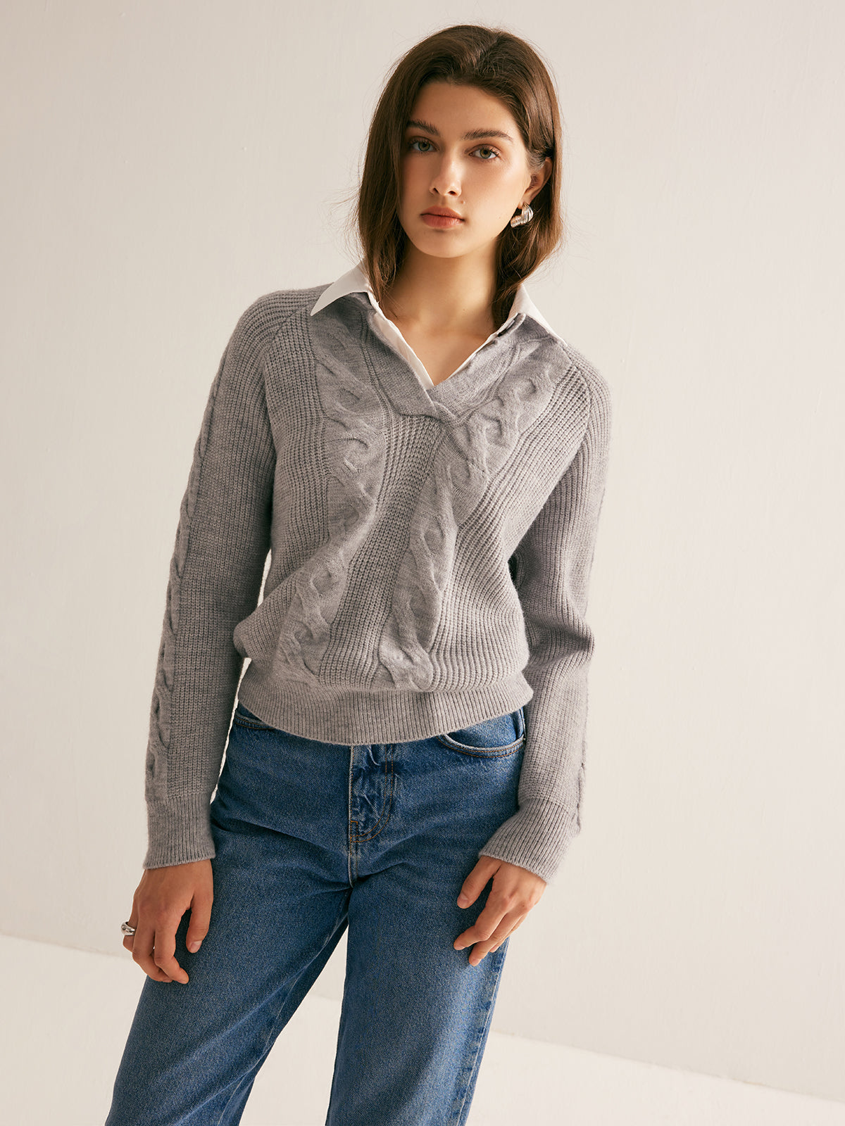 2 in 1 Soft Lapel Sweater