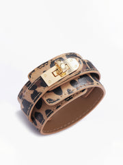 Leopard Print Leather Bracelet