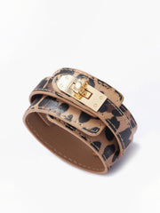 Leopard Print Leather Bracelet