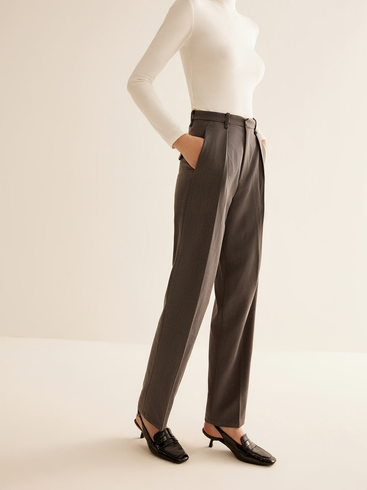 Utility High-Waist Suit Pants