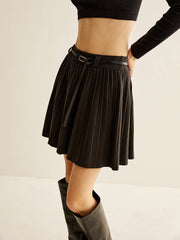 Belted Sweater Mini Skirt