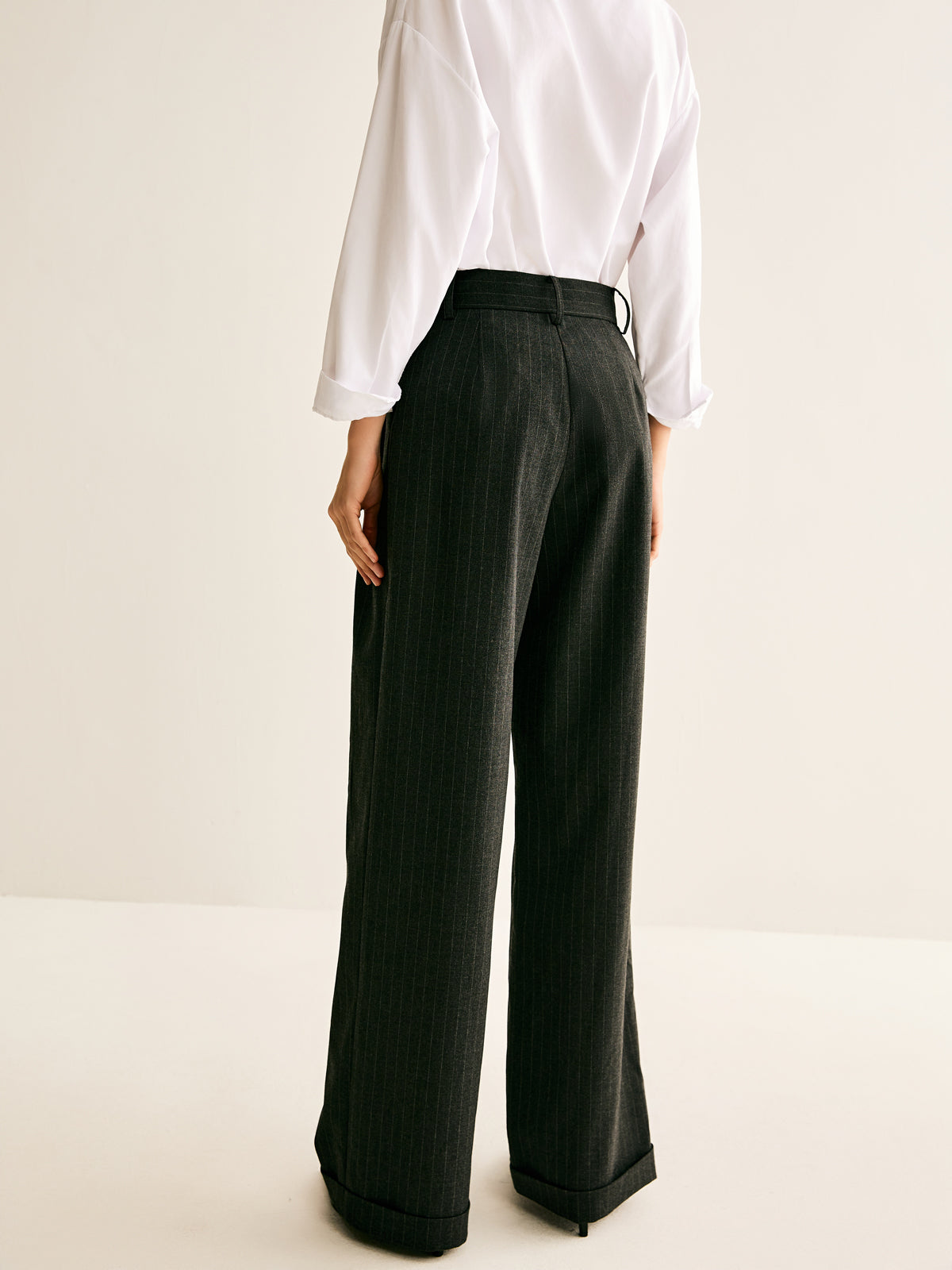 Pinstripe Drape Pants