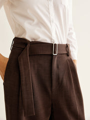 High-Waist Belted Wide-Leg Pants