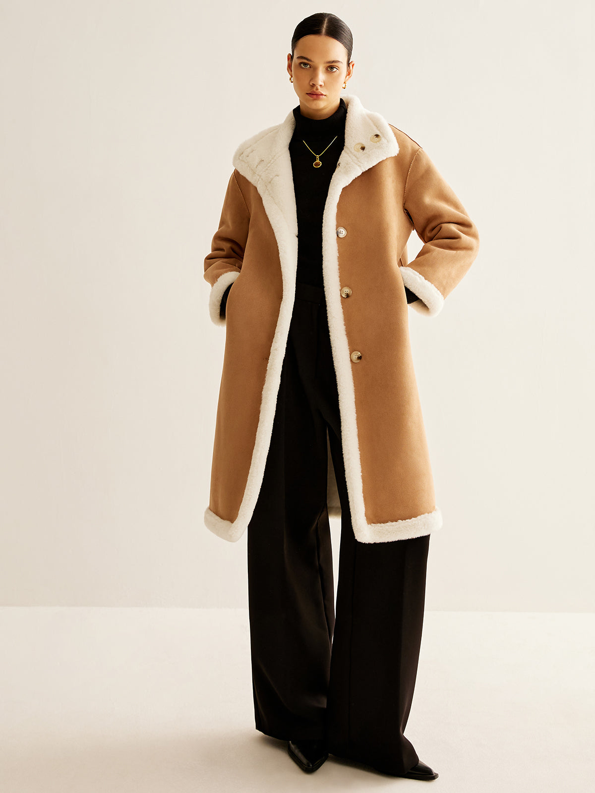 Double-Sided Fleecing Long Minky Coat