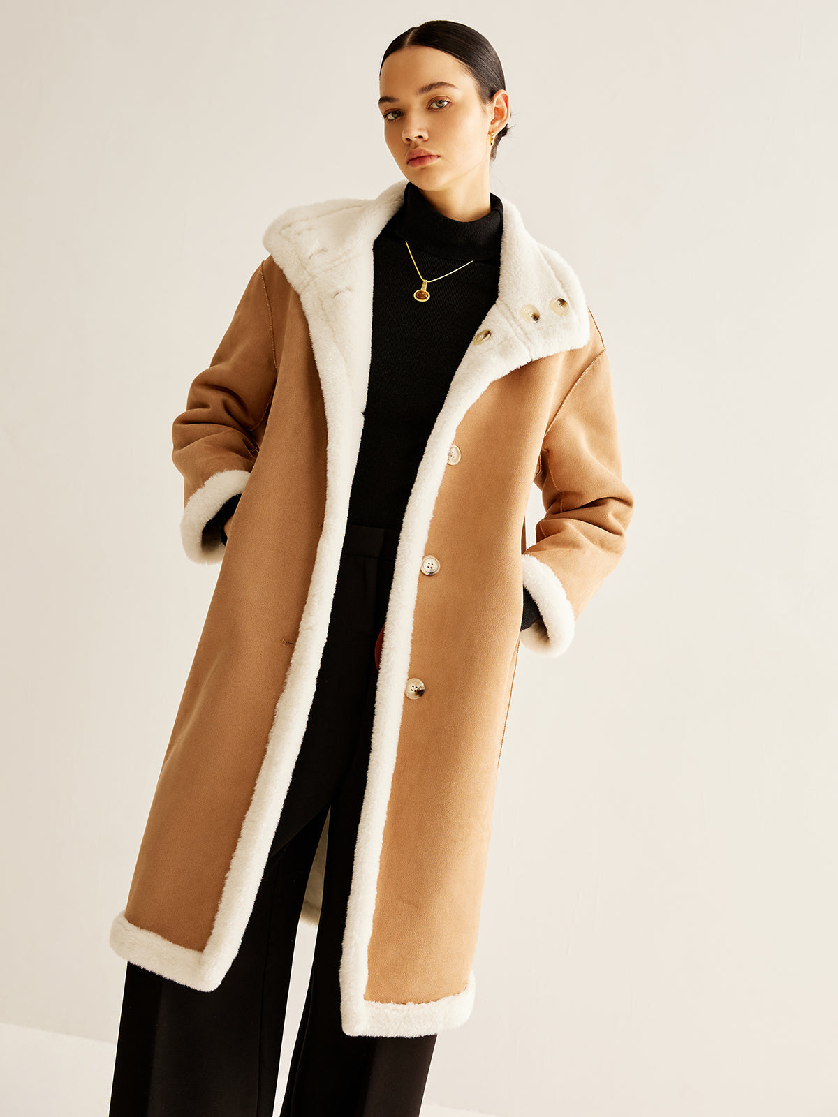 Double-Sided Fleecing Long Minky Coat