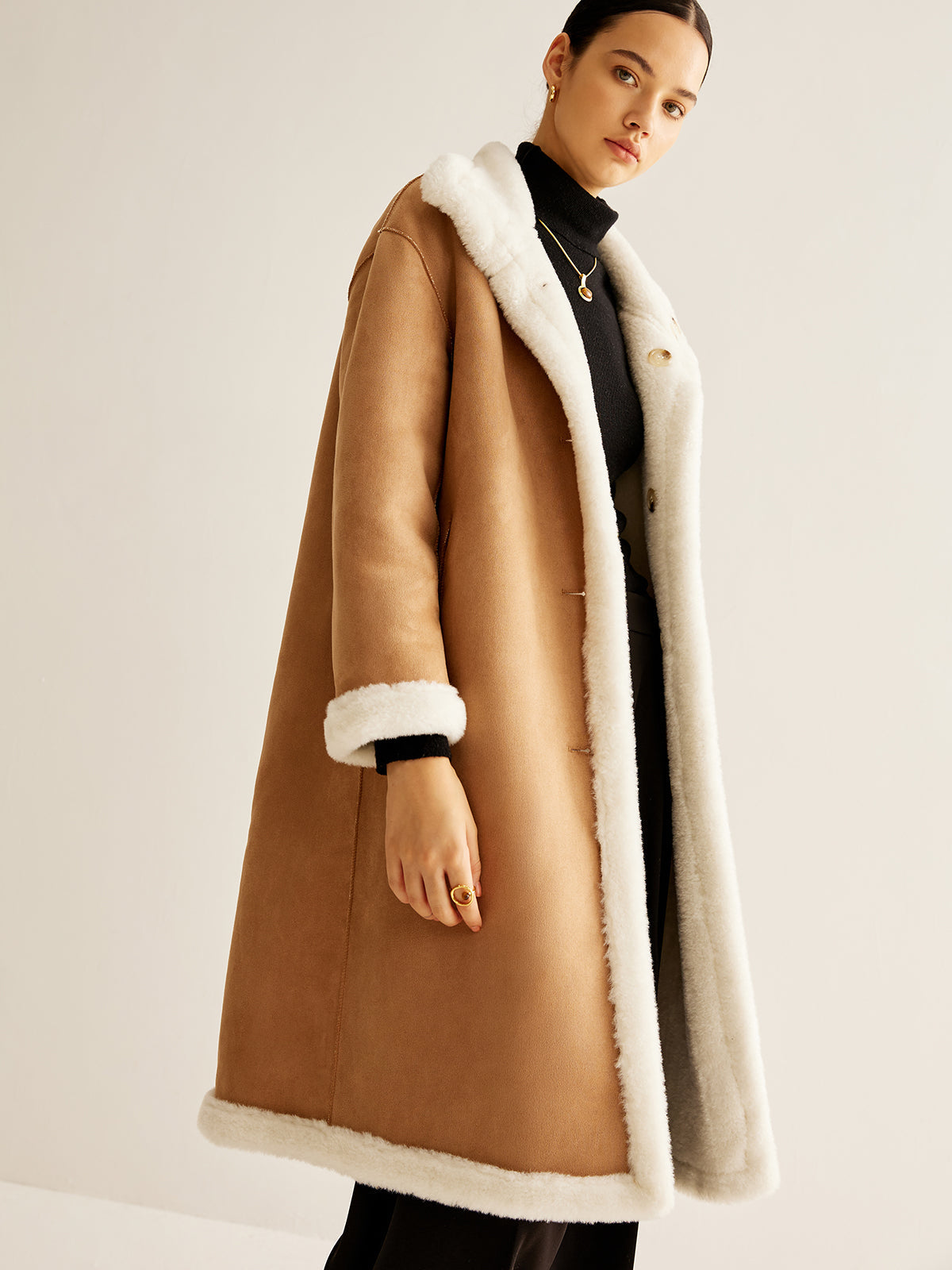 Double-Sided Fleecing Long Minky Coat