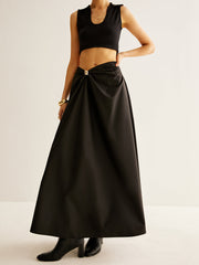 Knotted Back-Zipper Skirt