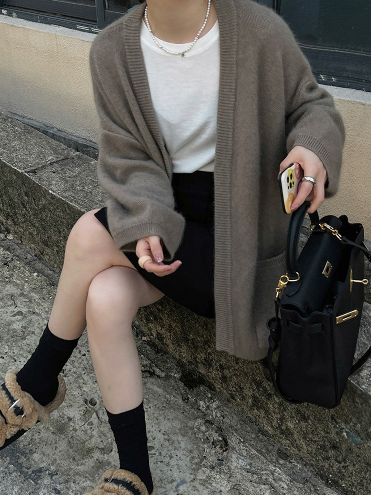 Versatile Pockets Oversized Cardigan