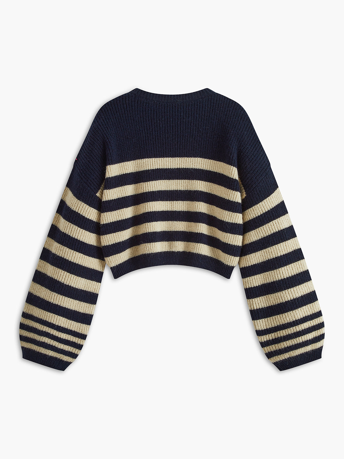 Contrast Binding Striped Sweater