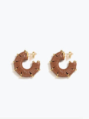 Retro Woven Hoop Stud Earrings