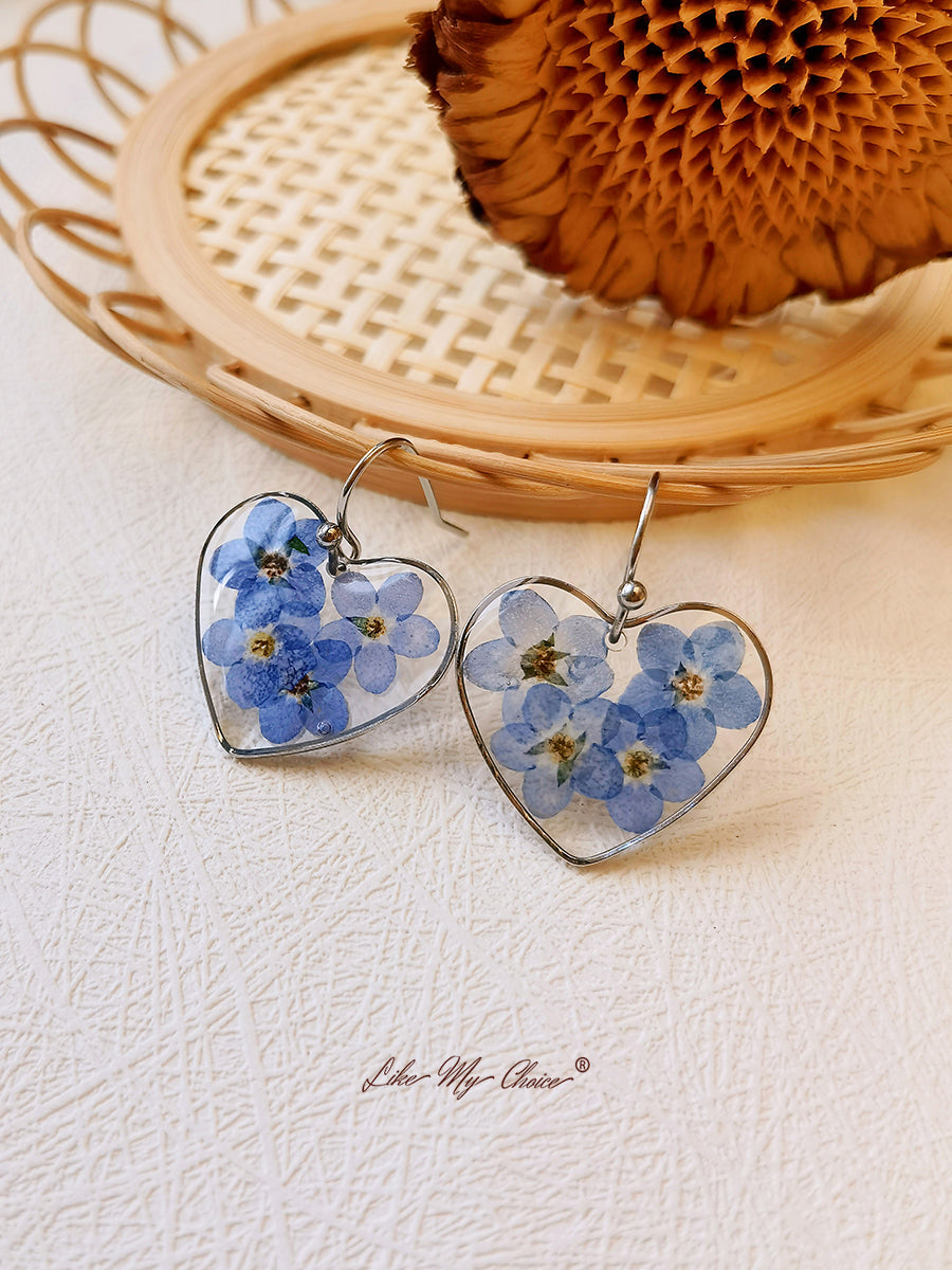 Forget me Nots FlowerEarrings Teardrop Dangle Earring