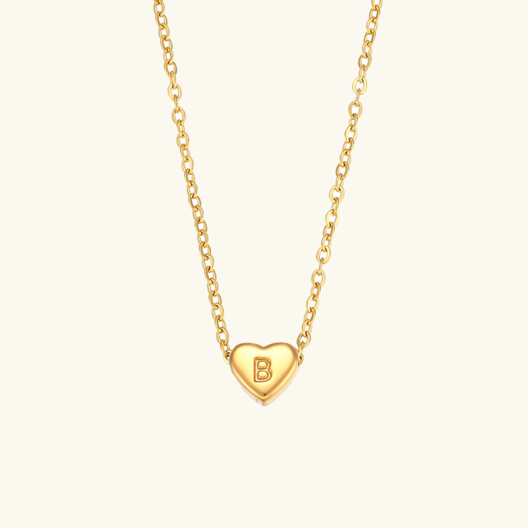 Golden Heartbeat - Initial Necklace