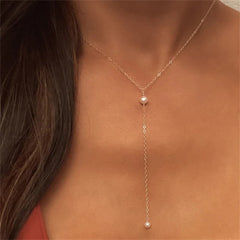 Beatrice Pearl Drop - Y-Chain Necklace