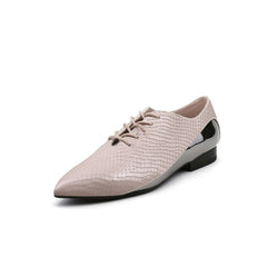 Genuine Leather Amina Shining  Oxford Shoes - JadyRose