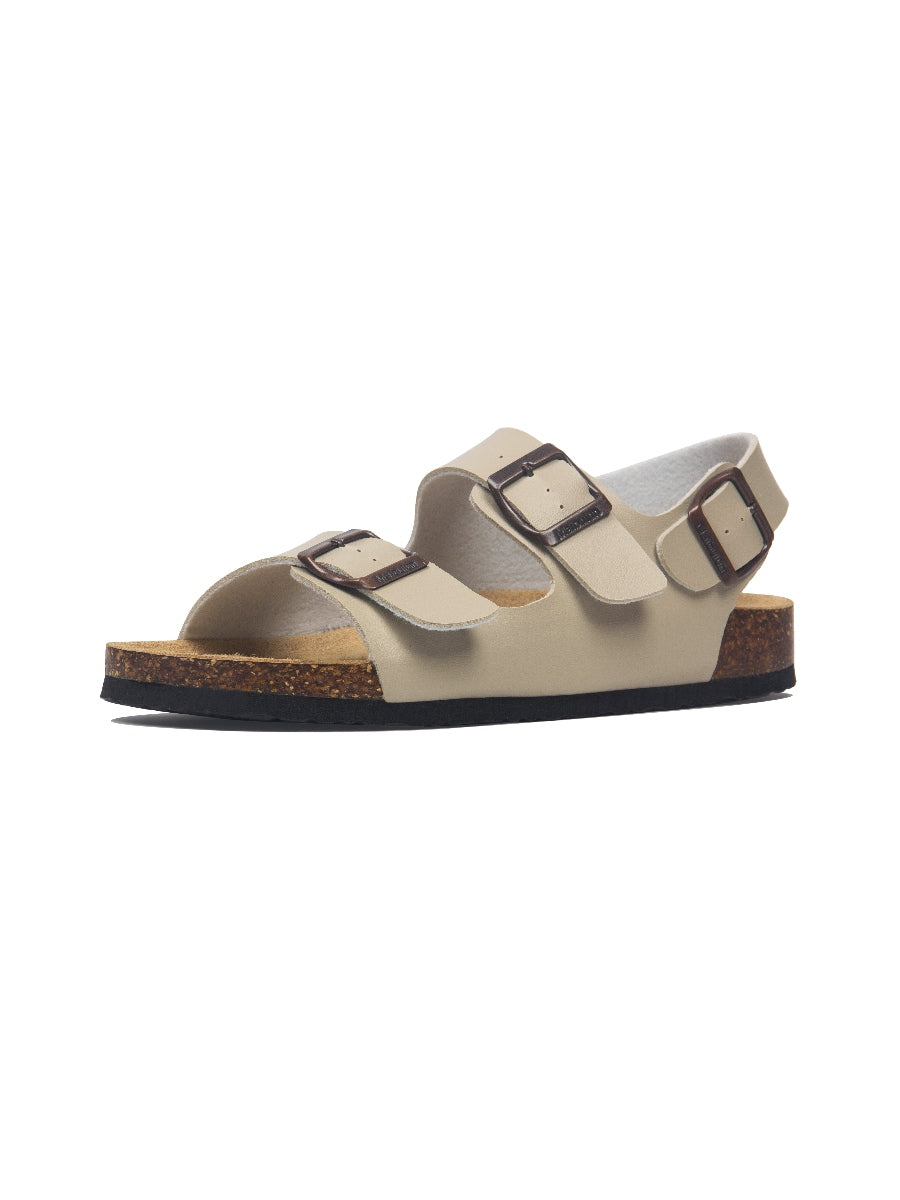 Maibulun - Beige Double-Strap Slingback Sandals