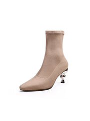 JadyRose | Aladdin Lamp Heel Stretch Upper Sock Boot - Beige