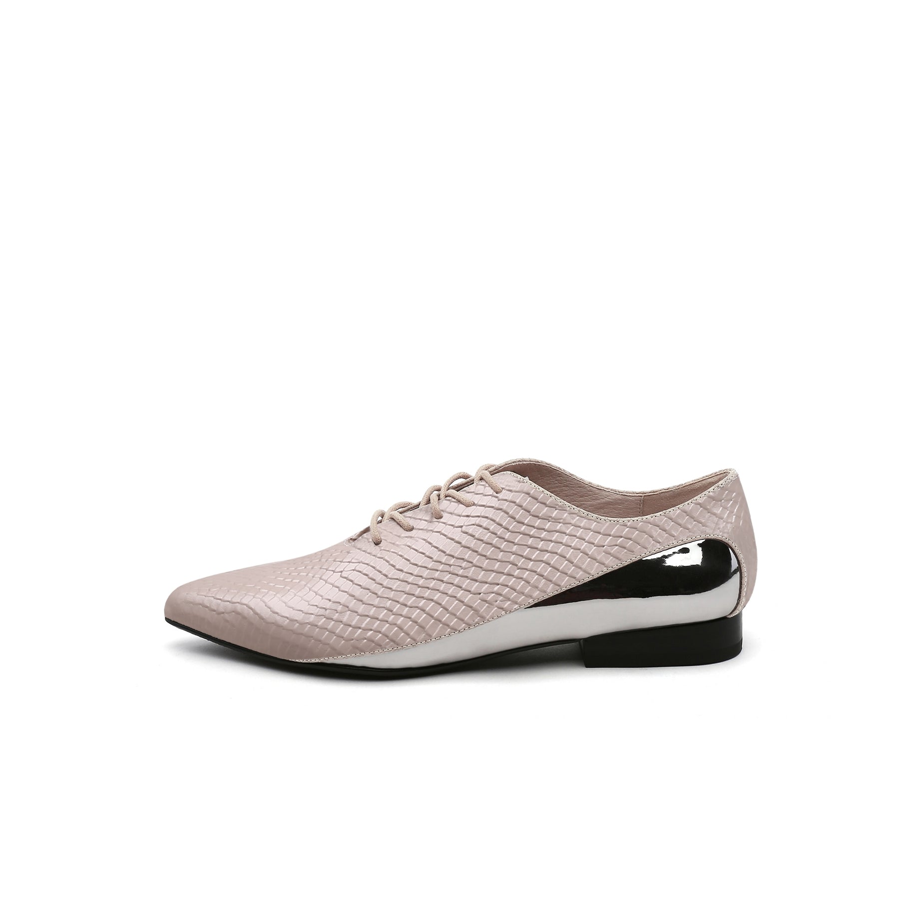 Genuine Leather Amina Shining  Oxford Shoes - JadyRose