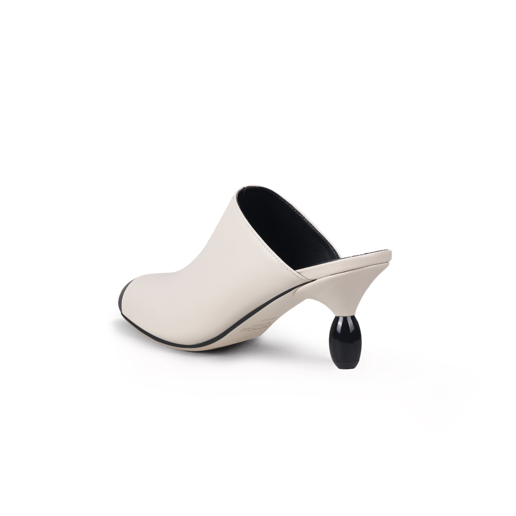 JadyRose | Bead Heel Black Toe Slice Mule