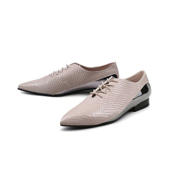 Genuine Leather Amina Shining  Oxford Shoes - JadyRose