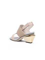 JadyRose | Casey Geometry Heels Leather Slingback Sandals