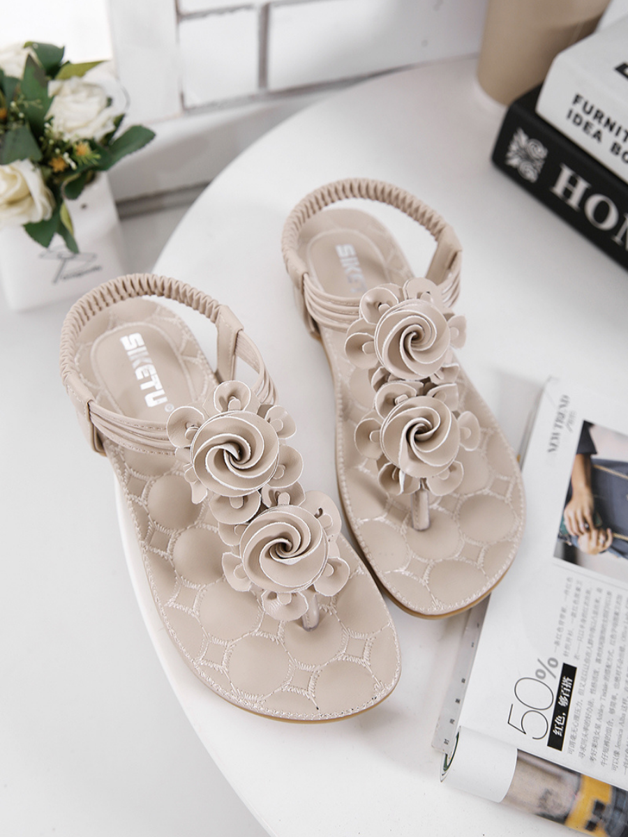 SIKETU | Apricot Rosette Sandals