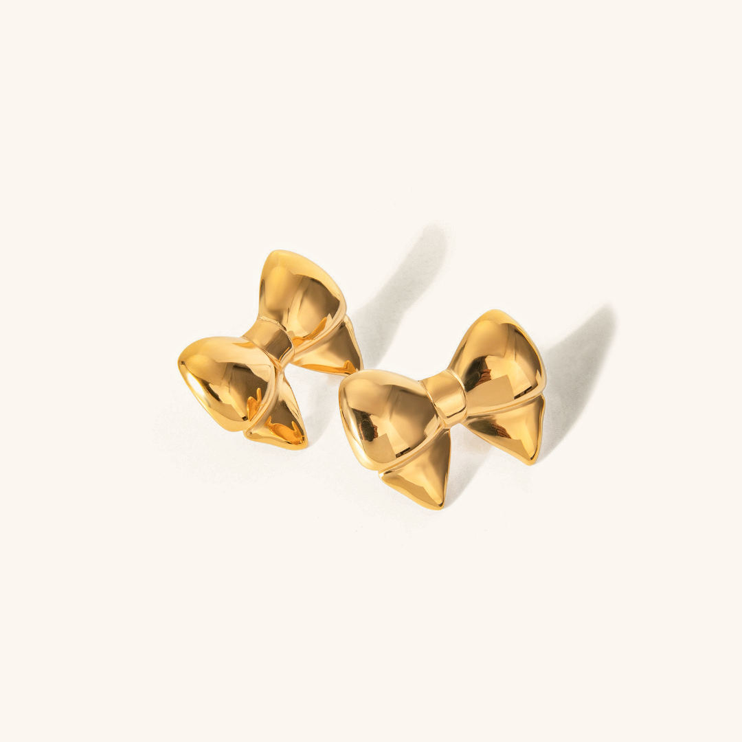 Belle Gold Bow Earrings