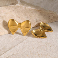 Belle Gold Bow Earrings