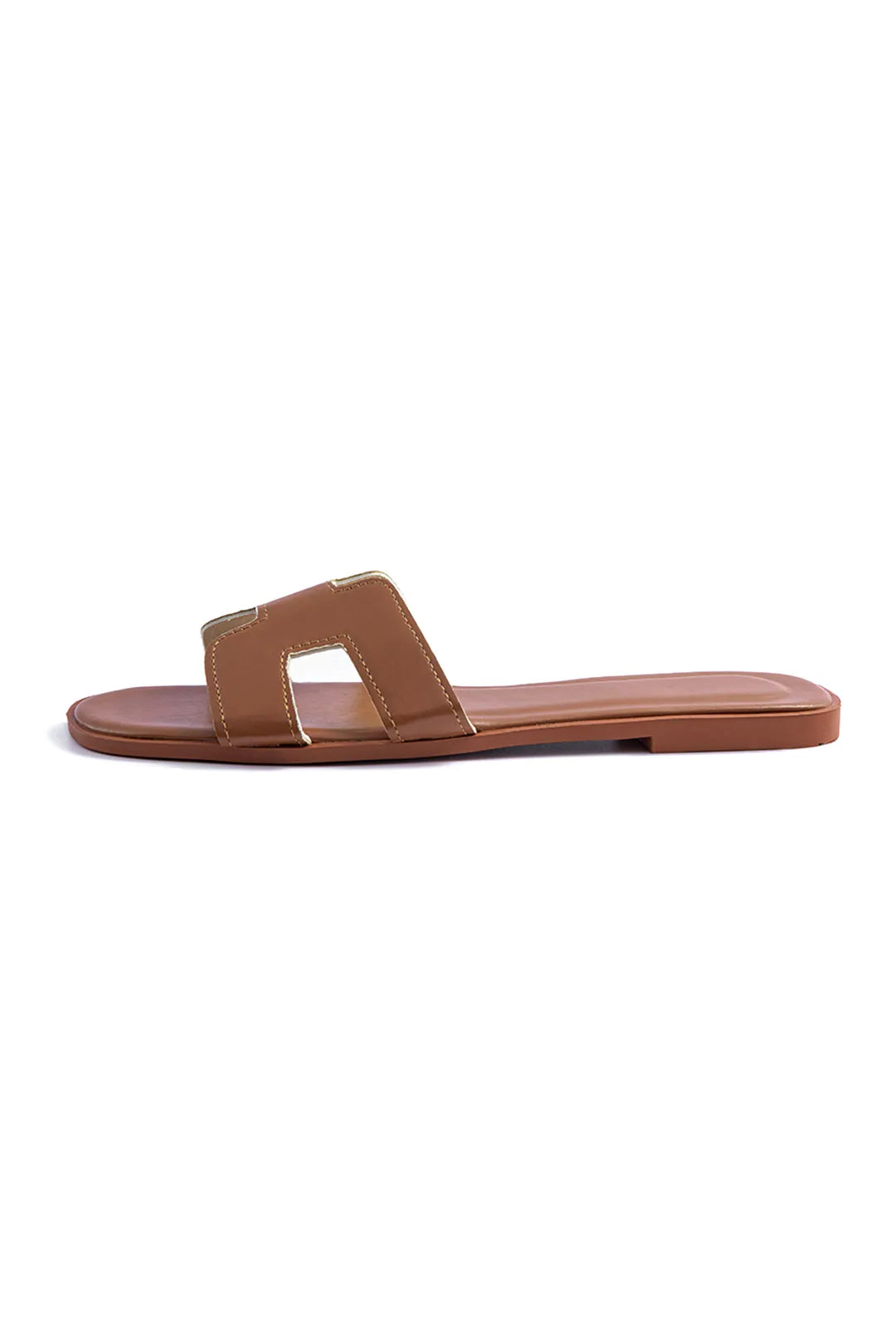 Betina Faux Leather Flat Sandals