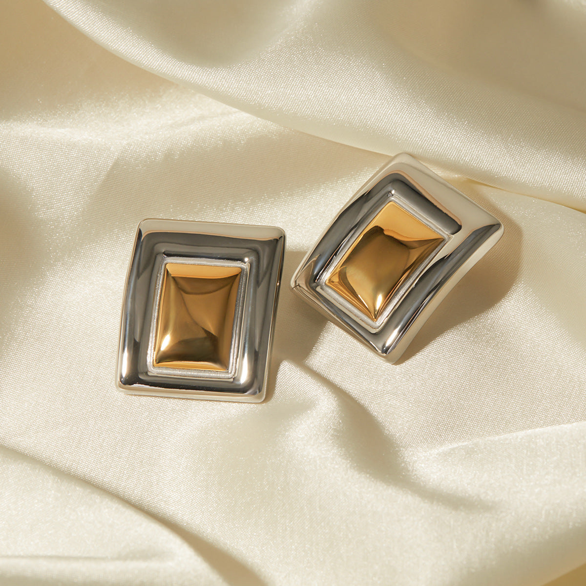 Bianca Two-Tone Stud Earrings