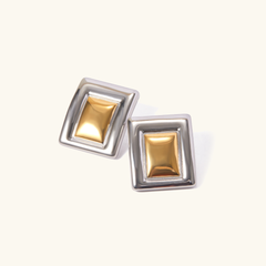 Bianca Two-Tone Stud Earrings