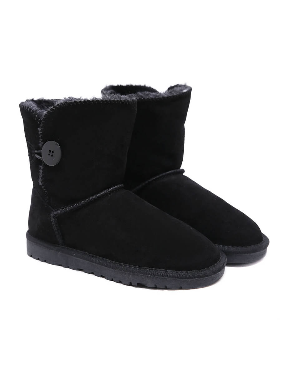 SMAIBULUN Ugg | Faux Fur-Lined Classic Side Button boots