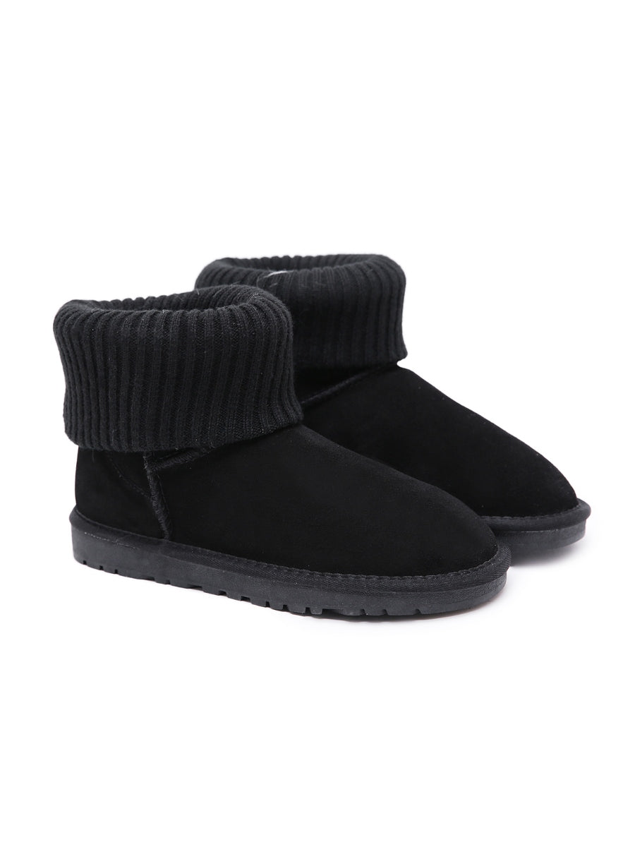 SMAIBULUN Ugg | Faux Fur Knit Ankle Mini Boots