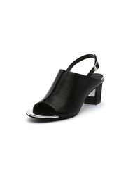 JadyRose | Chunky-Heel Leather Sandal - Black