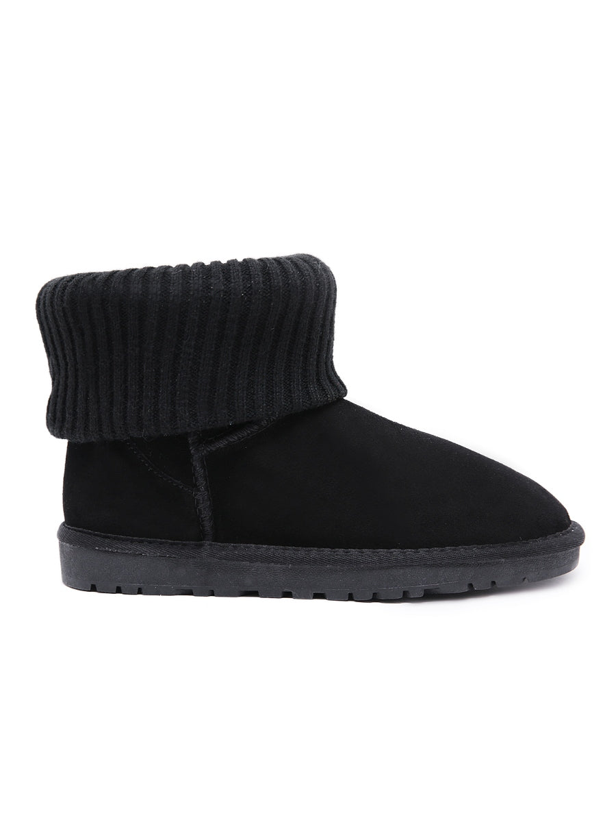 SMAIBULUN Ugg | Faux Fur Knit Ankle Mini Boots