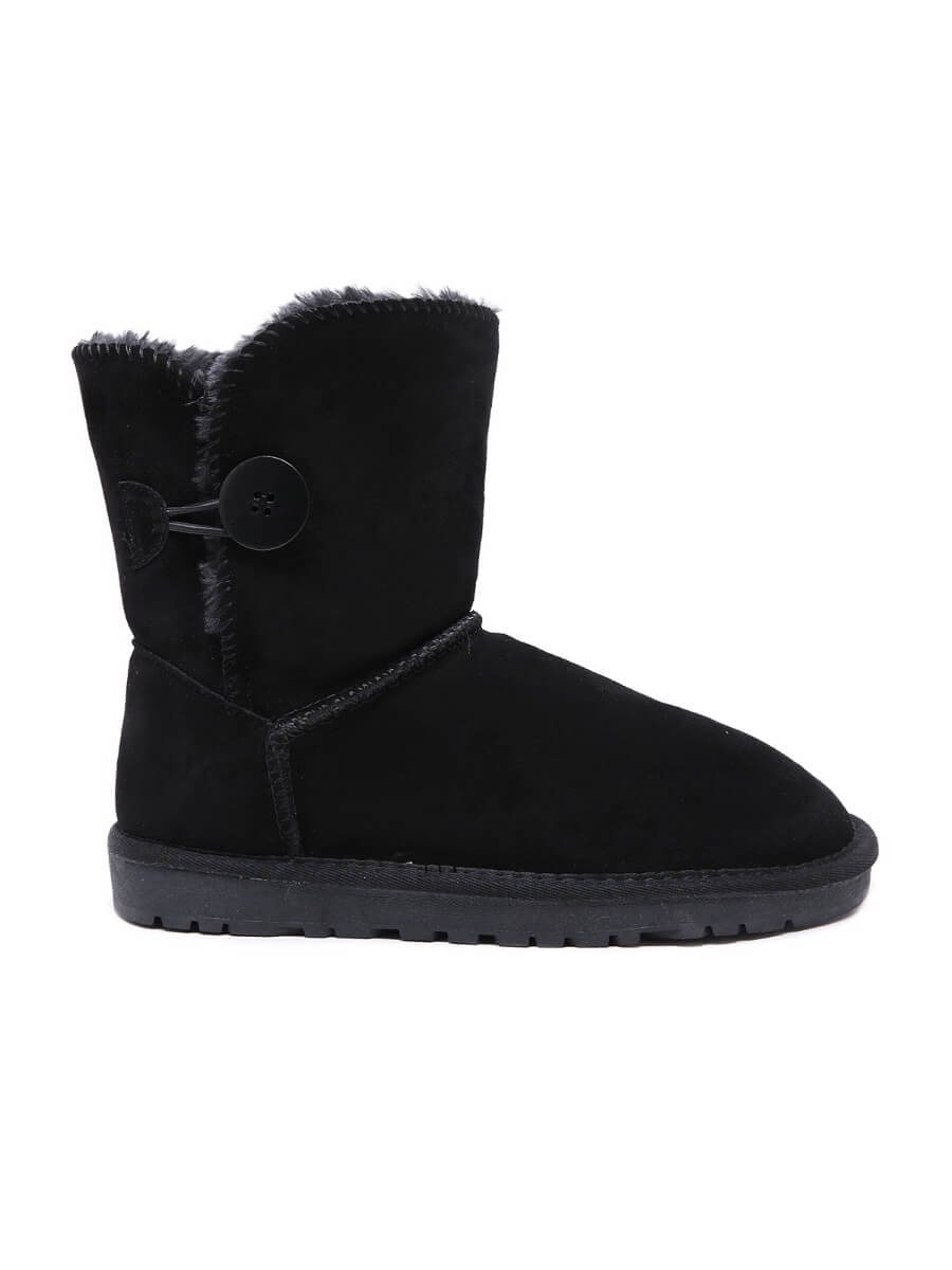 SMAIBULUN Ugg | Faux Fur-Lined Classic Side Button boots